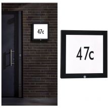 Panneau led numÉro 40x40 avec capteur de mouvement 13w lumiÈre chaude 3000k en aluminium couleur anthracite 942.55