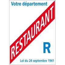 Panneau licence restaurant (G0510)-- Plastique pvc 1,5 mm - 150 x 210 mm
