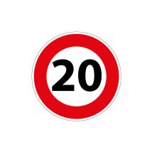 Signaletique.biz France - panneau limitation de vitesse 20KM/H (B14GALVA20) - Diamètre 650 mm