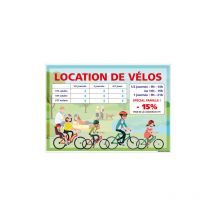 Signaletique.biz France - panneau location de velos a personnaliser (H0510-PERSO) - Adhésif - 630 x 450 mm