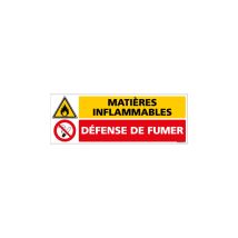 Panneau Matières Inflammables - Interdiction de fumer (C1035) - Adhésif - 210 x 75 mm