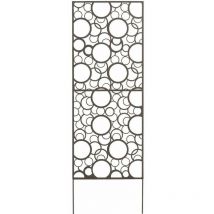 Panneau métal avec motifs décoratifs/Ronds - 0,60 x 1,50 m - Brun vieilli - Nortene