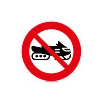 Panneau motoneige interdite (D1093) - Adhésif - Diamètre 450 mm