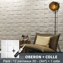 Panneau Mural 3d Wallart Mur3D Oberon 3m² + Colle