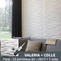 Panneau Mural 3d WallArt Mur3D Valeria 3m² + Colle