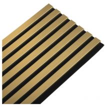 Panneau Mural acoustique tasseaux bois 120 x 30 x 1,9 cm - gold / feutrine noir - 0,36m²