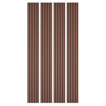 Decoon - Lot de 4 Panneaux tasseaux bois 250 x 30 x 1,9 cm - terracotta/feutrine noir - 3m²