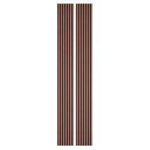 Decoon - Lot de 2 Panneaux tasseaux bois 250 x 30 x 1,9 cm - terracotta/feutrine noir - 1,5m²