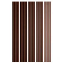 Decoon - Mur tv - Lot de 5 Panneaux tasseaux bois 250 x 30 x 1,9 cm - terracotta/feutrine noir - 3,75m²