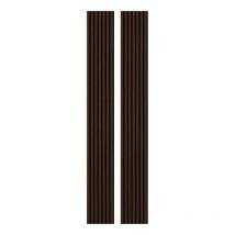 Decoon - Lot de 2 Panneau tasseaux bois 250 x 30 x 1,9 cm - décor chêne foncé / feutrine noir - 1,5m²