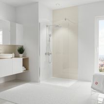 Schulte - Panneau mural Beige brillant, revêtement pour douche et salle de bain, DécoDesign brio 100 x 255 cm