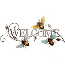 Panneau mural Bienvenue Jardin Porte d'entrée Décoration Abeilles Design