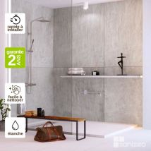 Lot de 2 Panneaux Mural Revêtement Décoratif, L120l1200.4 cm, effet béton, Urban Concrete by SANIZÉO