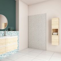 Aica Sanitaire - aica Panneau mural de douche béton gris90x210cm Panneaux muraux salle de bain habillage mural aluminium