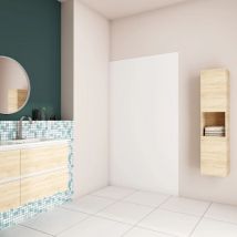Saniland - Panneau mural de douche en aluminium - Revêtement mural 90x210 cm -Blanc