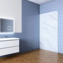 Saniland - Panneau mural de douche en aluminium - Revêtement mural 90x210 cm -Marbre
