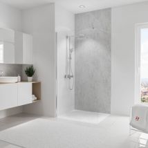 Panneau mural Pierre gris clair, revêtement pour douche et salle de bain, DécoDesign softtouch Schulte 150 x 255 cm