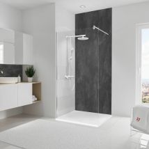 Schulte - Panneau mural Schiste anthracite, revêtement pour douche et salle de bain, DécoDesign décor 100 x 255 cm