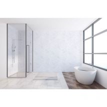 Rothalux - Panneau mural vipanel Rénovation rapide pour salle de bain, marbre blanc mat 100 x 255 cm, ep. 3 mm