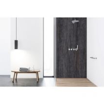 Rothalux - Panneau mural vipanel Rénovation rapide pour salle de bain, pierre noir mat 150 x 255 cm, ep. 3 mm