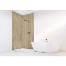 Panneau mural VIPANEL Rénovation rapide pour salle de bain, bois peuplier brillant 100 x 255 cm, ep. 3 mm