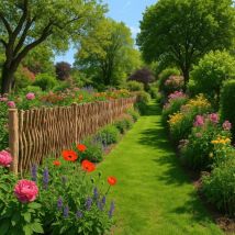 Panneau noisetier en tressage vertical