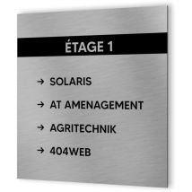 Decoho - Panneau numéro d'étage - Format 20 cm x 20 cm en Dibond aluminium brossé - Personnalisable