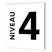 Decoho - Panneau numéro d'étage pour Immeuble, Entreprise · 20 x 20 cm · Dibond Blanc Picto Noir