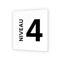 Decoho - Panneau numéro d'étage· Format 9 x 9 cm · Plexi Picto Noir