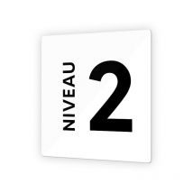 Decoho - Panneau numéro d'étage· Format 9 x 9 cm · Plexi Picto Noir