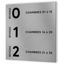 Decoho - Panneau numéros de chambres et d'étage pour hôtel - Format 20 cm x 20 cm en Dibond Aluminium brossé - Numéros personnalisables