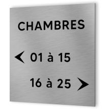 Decoho - Panneau numéros de chambres pour hôtel, immeuble - Format 20 cm x 20 cm en Dibond Aluminium brossé - Numéros personnalisables