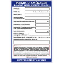Signaletique.biz France - Panneau Permis d'Aménager Camping et Parc Résidentiel + Marqueur noir (W1034). Avec oeillets . - Avec oeillets
