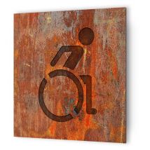 Decoho - Panneau pictogramme de signalisation Humoristique · Toilettes pmr Texture Rouille