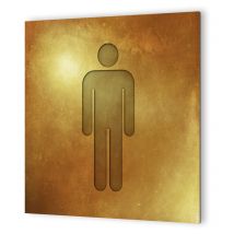 Decoho - Panneau pictogramme de signalisation · Toilettes Hommes Texture Gold