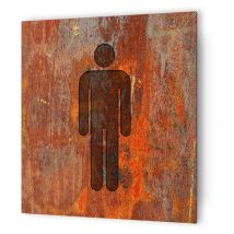 Decoho - Panneau pictogramme de signalisation · Toilettes Hommes Texture Rouille