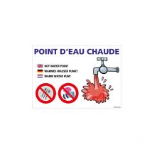 PANNEAU POINT D'EAU CHAUDE (H0433) - Aluminium 2 mm - 420 x 300 mm