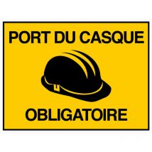 Panneau Port du casque obligatoire en Akilux (W0030) Dimension 400 x 300 mm. Lot de 10 . - Lot de 10
