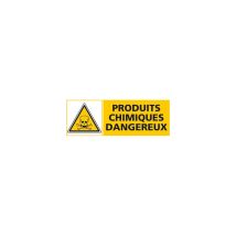 Signaletique.biz France - Panneau Produits Chimiques Dangeureux (c0445) - Plastique Pvc 1,5 Mm - 350 X 125 Mm
