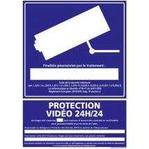 Panneau protection video 24H/24 (G1219) - Plastique pvc 1,5 mm - 150 x 210 mm