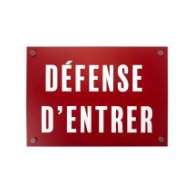 Panneau PVC "DÉFENSE D'ENTRER" format A3 avec fixation ventouses
