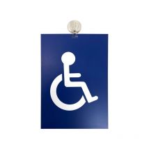 Panneau PVC "HANDICAPÉ - PMR" format A4 avec fixation ventouse