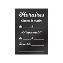 Panneau pvc 'horaires' fond noir brillant format A4