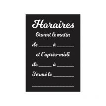 Panneau pvc 'horaires' fond noir mat format A4