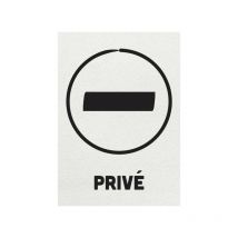 Panneau pvc 'privé' fond blanc format A5