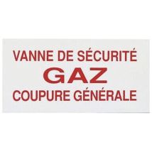 Panneau Réglementaire Vanne Gaz Coupure Générale En Pvc Épaisseur 2 Mm - Coditherm Distribution