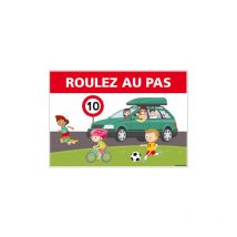 Panneau roulez au pas (H0316) - Plastique pvc 1,5 mm - 420 x 300 mm