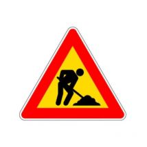 Panneau routier travaux en cours
