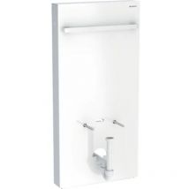 Panneau sanitaire Geberit monolith pour bidet, 101 cm, avec porte-serviettes, verre blanc, latéral aluminium Geberit