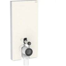 Panneau sanitaire Geberit monolith pour wc au sol, 101 cm, habillage frontal en verre sable gris, latéral aluminium Geberit